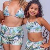 kit short mãe e filha COQUEIROS VERDES
