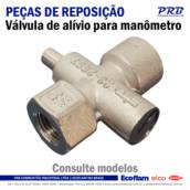Peças para queimadores Ecoflam, Elco e Cuenod (entre outras marcas) - VÁLVULA DE ALÍVIO PARA MANÔMETRO - PRB Combustão Industrial Ltda | Ecoflam no Brasil