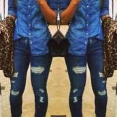 Calça Jeans Skinny Destroyed ( Semelhante a essa nos Tamanhos: 44 - 46 e 48)