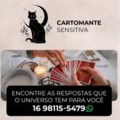
Você sente que precisa de uma direção? As cartas não mentem e minha intuição está aqui para guiar seus passos. Sou Cartomante Sensitiva, dedicada a iluminar caminhos e desvendar o que o destino guarda para você.

Consultas e Previsões:
Uma leitura profunda do passado, presente e futuro através do Tarot e Baralho Cigano.

Trabalhos Espirituais:
Realizo rituais fortes para todos os fins - abertura de caminhos, união amorosa, prosperidade
e limpeza espiritual.

Orientação à Distância:
A energia não tem fronteiras. Receba seu atendimento online com a mesma precisão e conexão do presencial.

Seu conforto é prioridade:
Todo o atendimento é 100% sigiloso e garantido. Você pode abrir seu coração com segurança.

Não deixe a dúvida tirar sua paz. Entre em contato e agende sua consulta.