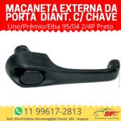 Maçaneta Externa da Porta Uno/Prêmio/Elba 95/04 2/4P Preto Diant. c/ Chave