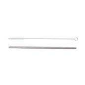 Kit canudo metal com limpador - prata 