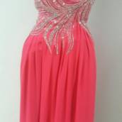 Pink ombro  só  corpo bordando  saia musseline 