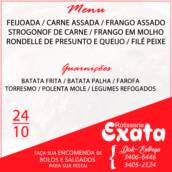 CARDÁPIO 24/10 - EXATA ROTISSERIE ANTES DE LIGAR: ESCOLHA SUAS MISTURAS E GUARNIÇÕES PARA AGILIZAR AINDA MAIS SEU PEDIDO! (19) 3406-6446 / 3405-2124
