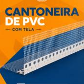 Cantoneira PVC com Tela Álcali Resistente 2,50m para Reforço de Quinas