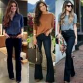  Calça Flare Escura (Semelhante Disponível em vários modelos e tamanhos)