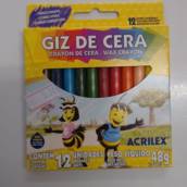 Giz de Cera com 12 cores Acrilex