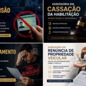 1. Assessoria em multas, em processos de cancelamento, suspensão e cassação de habilitações.
2. Assessoria em processos de renúncia de propriedade veicular para aquelas pessoas que venderam o veículo, mas continua em seu nome (propriedade) mesmo não tendo mais a posse.