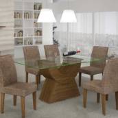 MESA RUFATO MALTA 1.80X90 WENG/VIDRO