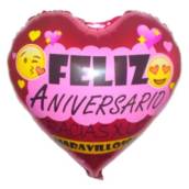Balão/Bexiga Metalizado Feliz Aniversário, 46 CM Festa,Decoração