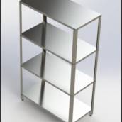 Estantes lisa ou perfurada sob medida em Aço Inox para cozinha industrial