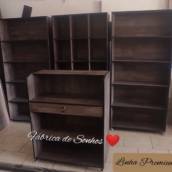 Kit Móveis amadeirados 4 peças - Bauru