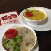 caldo de cabotiã com carne seca & Caldo com carne 