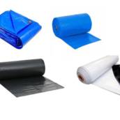 Lona azul, preta, preto e branca