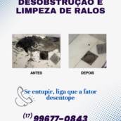 Desobstrução e limpeza de ralos