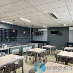 Módulos Buffet Self service, mesas, balcão de apoio para restaurante corporativo