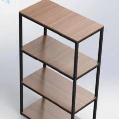 Estante industrial em MDF para cozinha industrial