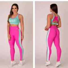 Conjunto de calça leggin com Top trançado nas costas 