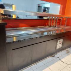 Buffet self service com pista paneleiro e refrigerado duplo