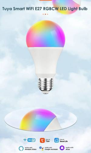 GRV Lampadina LED intelligente E26 A60 da 9 W con telecomando da 2,4 GHz, lampadine a LED che cambiano colore, dimmerabili continuamente 3000 K-6500 K, equivalente a una lampadina a incandescenza da