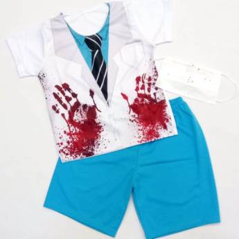 Comprar o produto de 2879 - Conjunto médico zumbi infantil (tamanhos 4 e 8) em Fantasia Infantil Masculina em Tietê, SP por Solutudo