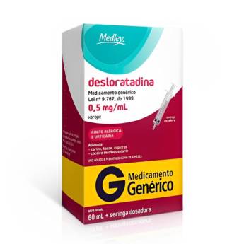 Comprar o produto de DESLORATADINA 0,5MG/ML XAROPE 60ML MEDLEY GENÉRICO em Medicamentos em São José do Rio Preto, SP por Solutudo