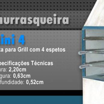 Comprar o produto de CHURRASQUEIRA 4 ESPETOS LISA em Churrasqueiras de Fogão em Jaboticabal, SP por Solutudo