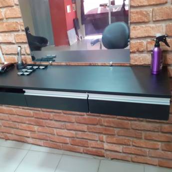 Comprar o produto de Bancada com 3 gavetas Preto - Bauru em Móveis em Bauru, SP por Solutudo