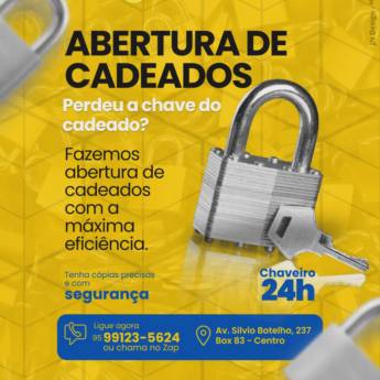Comprar o produto de Abertura de Cadeado em Boa Vista – Rápida, Segura e Sem Danos em Chaveiros em Boa Vista, RR por Solutudo