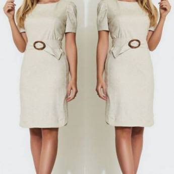 Comprar o produto de Vestido de Jacquard Off-White (Semelhante a esse Disponível no Tamanho: 42/44) em Roupas e Acessórios em Bauru, SP por Solutudo