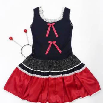 Comprar o produto de 2496 - Vestido joaninha juvenil (tamanho 16) em Fantasia Juvenil Feminina em Tietê, SP por Solutudo
