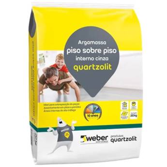 Comprar o produto de Argamassa Piso Sobre Piso Interno Cinza Quartzolit 20kg em Materiais para Construção pela empresa Construmax Materiais para Construção em Riviera de Santa Cristina XIII, SP por Solutudo