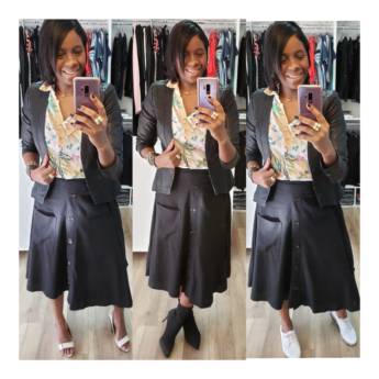 Comprar o produto de Saia Midi de Linho c/ Botões em Moda Feminina em Bauru, SP por Solutudo