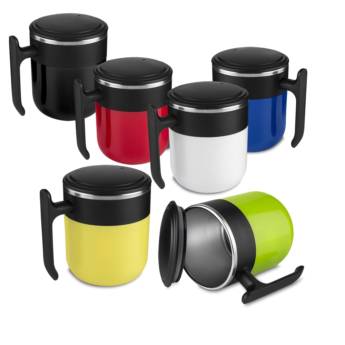 Comprar o produto de 14770 Caneca Plástica com Inox 350 ml em Canecas em São José do Rio Preto, SP por Solutudo