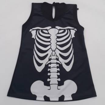 Comprar o produto de 2951 - Vestido esqueletinha (2 e 3) em Fantasia Bebê Feminina em Tietê, SP por Solutudo