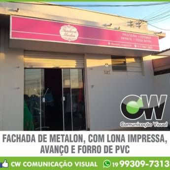 Comprar o produto de FACHADA DE METALON COM LONA IMPRESSA, AVANÇO E FORRO DE PVC  em Comunicação Visual em Americana, SP por Solutudo