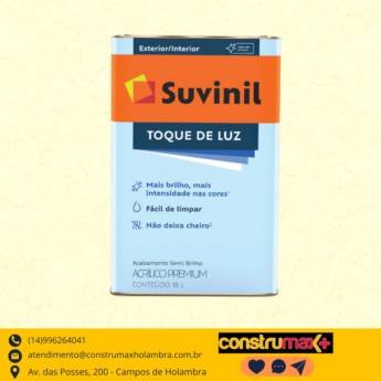Comprar o produto de TINTA ACRÍLICO PREMIUM 18 L - TOQUE DE LUZ em Tintas e Impermeabilizantes pela empresa Construmax Materiais para Construção em Riviera de Santa Cristina XIII, SP por Solutudo