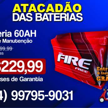 Comprar o produto de Bateria Fire 60AH Livre de Manutenção 15 Meses de Garantia em Baterias em Botucatu, SP por Solutudo