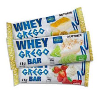 Comprar o produto de Barra Whey Grego Bar - Sabores: Mousse Maracujá / Torta de Limão / Morango com Chantilly em Alimentação Saudável em Mineiros, GO por Solutudo