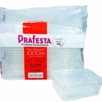 Comprar o produto de Pote Retangular  1000ml Prafesta c/24 un em Outras Embalagens em Jundiaí, SP por Solutudo