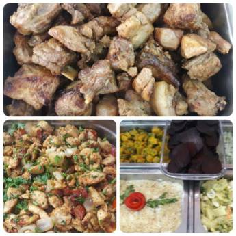 Comprar o produto de Costelinha suína/ isca de filé de Frango/ saladas em A Classificar em Jaboticabal, SP por Solutudo