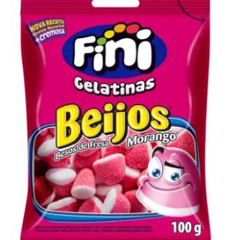 Comprar o produto de Beijos de Morango - 100g em Doces em Jundiaí, SP por Solutudo