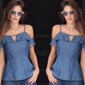 Comprar o produto de Ciganinha Jeans Acinturada (Última Peça Disponível no Tamanho: 38/40) em Feminino em Bauru, SP por Solutudo