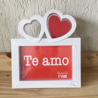Comprar o produto de Porta Retrato Te amo 2 corações em Porta-retratos em São Carlos, SP por Solutudo