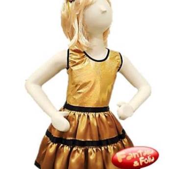 Comprar o produto de 2848 - Boneca dourada (4 a 10) em Fantasia Infantil Feminina em Tietê, SP por Solutudo