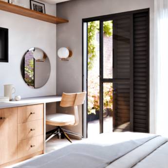 Comprar o produto de Porta Balcão de Alumínio de Correr Lateral – 2 Folhas Móveis e 1 Fixa – Modelo PA152.1. em Materiais para Construção pela empresa Construmax Materiais para Construção em Riviera de Santa Cristina XIII, SP por Solutudo