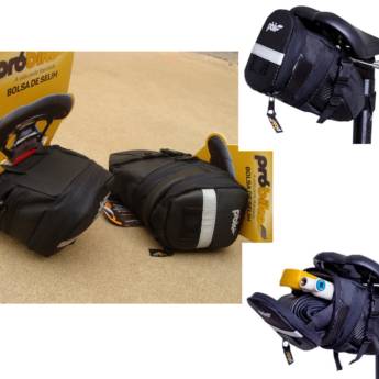 Comprar o produto de BOLSA SELIM PRETO VELO 2 ZIP EXPANSIVEL FAIXA REFLETIVA PRO BIKE PBK em Acessórios e vestuário para ciclistas em Bauru, SP por Solutudo