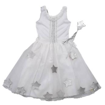 Comprar o produto de 2677 - Fada branca estrelas (tamanhos 4 e 6) em Fantasia Infantil Feminina em Tietê, SP por Solutudo