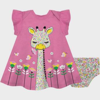 Comprar o produto de Vestido com calcinha GIRAFA FELIZ em Roupas Infantis em Aracaju, SE por Solutudo