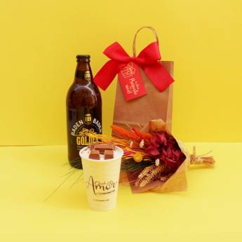 Comprar o produto de Presente: Kit Amor com Mini Buquê e Cerveja Artesanal em Presentes em Americana, SP por Solutudo